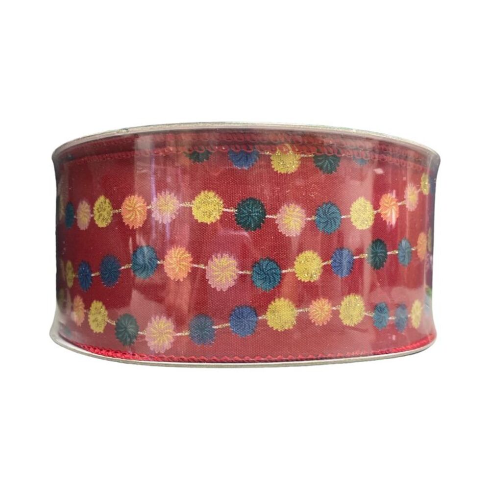 Member's Mark Premium Wired Edge Holiday Ribbon, 2.5" Wide x 50 Yards - Garland